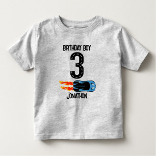Gepersonaliseerde Racecar 3e Verjaardagsfeestje Kinder Shirts