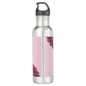 Gepersonaliseerde Radiant Dusky Roos Floral Dot Ma Waterfles (Achterkant)
