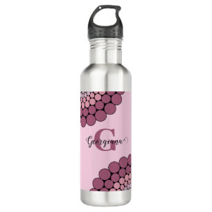 Gepersonaliseerde Radiant Dusky Roos Floral Dot Ma Waterfles