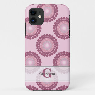 Gepersonaliseerde Radiant Dusky Roos Polka Dot Man iPhone 11 Hoesje
