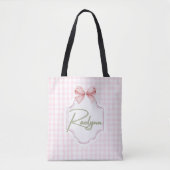 Gepersonaliseerde Raelynn Baby Girl Nursery Bow & Draagtas (Voorkant)