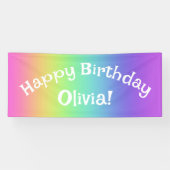 Gepersonaliseerde Rainbow Birthday Banner (Horizontaal)