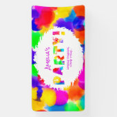 Gepersonaliseerde Rainbow Color Splash Party Spandoek (Verticaal)
