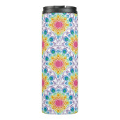 Gepersonaliseerde Rainbow Floral Fountain Art Deco Thermosbeker (Achterkant)