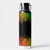 Gepersonaliseerde Rainbow Glitter Borded Waterfles (Achterkant)