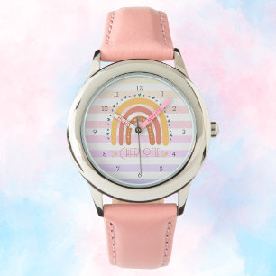 Gepersonaliseerde Rainbow Kind Watch – Schattigee Horloge