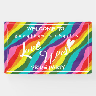 Gepersonaliseerde Rainbow Love Wins Party Spandoek