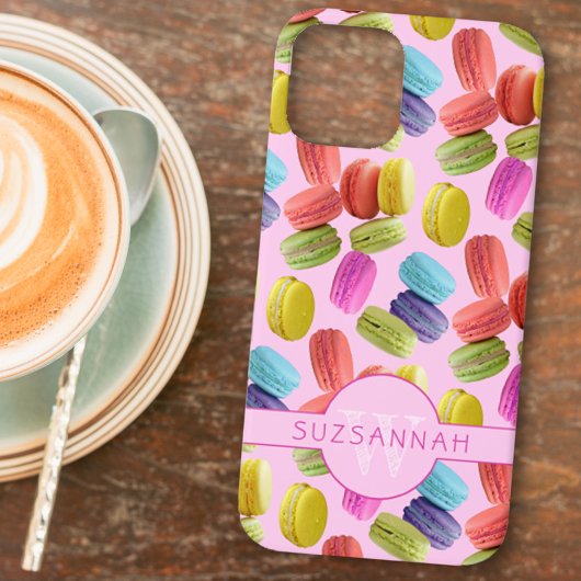 Gepersonaliseerde Rainbow Macaron Cookies Pattern Case-Mate iPhone Case