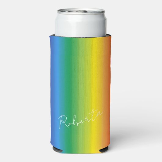 Gepersonaliseerde Rainbow Pattern-monogram (Seltzer Achterkant)