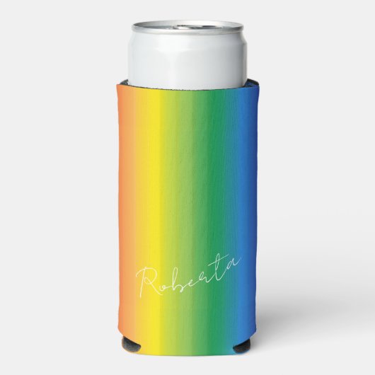 Gepersonaliseerde Rainbow Pattern-monogram (Seltzer Voorkant)
