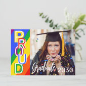 Gepersonaliseerde Rainbow Pride Foto Afstuderen Kaart (Staand voorkant)