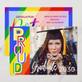 Gepersonaliseerde Rainbow Pride Foto Afstuderen Kaart (Voorkant / Achterkant)