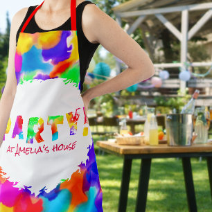 Gepersonaliseerde Rainbow Splash Party Schort