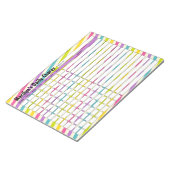 Gepersonaliseerde Rainbow Stripes Daily Chores-gra Notitieblok (Schuin)