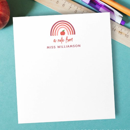 Gepersonaliseerde Rainbow Teacher Waardering Notitieblok