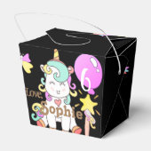 Gepersonaliseerde Rainbow Unicorn Bedankt Party Bedankdoosjes (Achterkant)