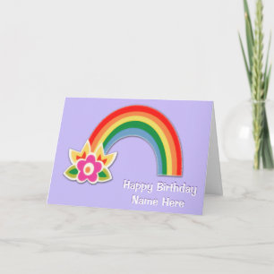 Gepersonaliseerde Rainbow verjaardagskaarten voor  Kaart