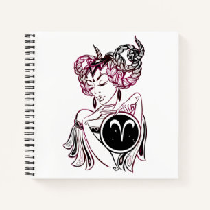 Gepersonaliseerde Ram Art Deco Lady Notitieboek