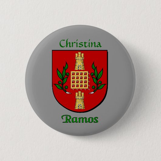 Gepersonaliseerde Ramos Historisch Schild Ronde Button 5,7 Cm (Voorkant)
