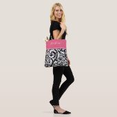 Gepersonaliseerde Raspberry Color Canvas tas (Op model)