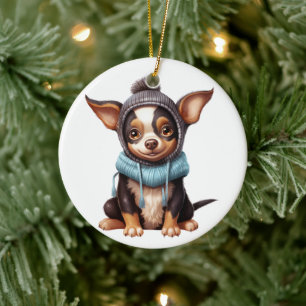 Gepersonaliseerde Rat Terrier Hond Keramisch Ornament