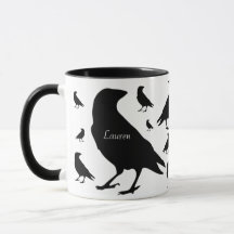 Gepersonaliseerde Raven Crow All Over Print Coffee