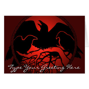 Gepersonaliseerde Raven Kaart Cool Crow Art Kaarte