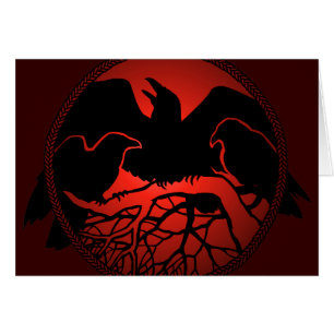 Gepersonaliseerde Raven Kaart Cool Crow Art Kaarte