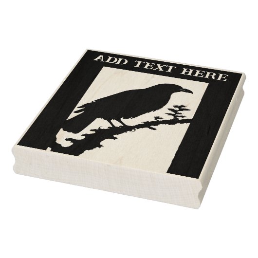 Gepersonaliseerde Raven Wood Art Stamp Rubberstempel (Stempel)