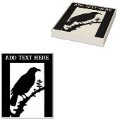 Gepersonaliseerde Raven Wood Art Stamp Rubberstempel (Gestempeld)