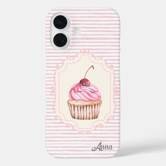Gepersonaliseerde Real Shabby chique cupcake 70s P Case-Mate iPhone Case (Achterkant)