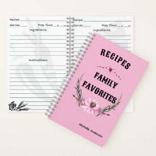 Gepersonaliseerde Receptenorganisator Notitieboek: Notitieboek