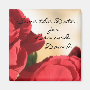 Gepersonaliseerde Red Floral Save the Date Magnet Magneet