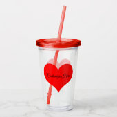 Gepersonaliseerde Red Heart Design Acryl Tumbler Acryl Drinkbeker (Achterkant)