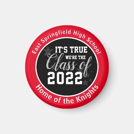 Gepersonaliseerde Red High School Class of 2022 Ma Magneet (Voorkant)