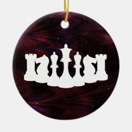 Gepersonaliseerde Red Nebula Chess Ornament