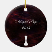 Gepersonaliseerde Red Nebula Chess Ornament (Achterkant)