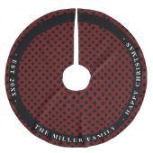 Gepersonaliseerde Red Pset rustic monogrammen Kerstboom Rok (Voorkant)