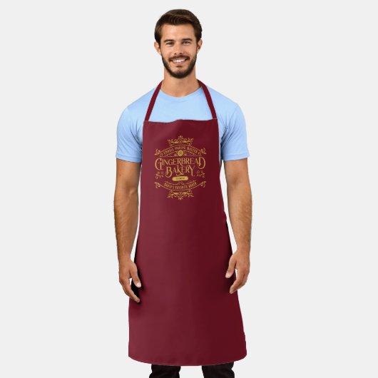 Gepersonaliseerde Red Script Funny Christmas Schor Schort (Gedragen)