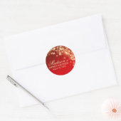 Gepersonaliseerde Red Sweet 16 Sticker met gouden  (Envelop)