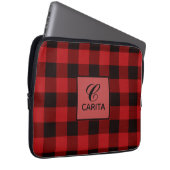 Gepersonaliseerde Red Tartan Pset Electronics Bag Laptop Sleeve (Voorkant Rechts)