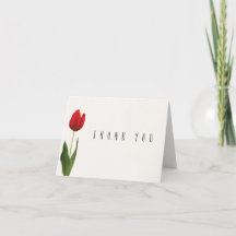 Gepersonaliseerde Red Tulip Dank u kaart