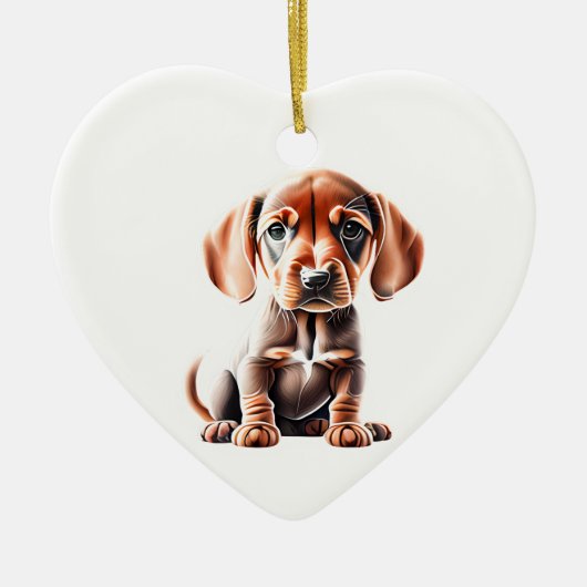 Gepersonaliseerde Redbone Coonhound Puppy Keramisch Ornament (Voorkant)