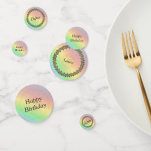 Gepersonaliseerde regenboog 80e verjaardag confetti