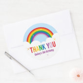 Gepersonaliseerde regenboog Dank u wel Ronde Stick Ronde Sticker (Envelop)