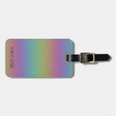 Gepersonaliseerde Regenboog Glitters Bagage Label (Voorkant horizontaal)