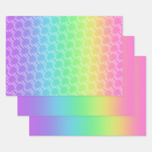 Gepersonaliseerde regenboog inpakpapier vel