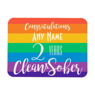 gepersonaliseerde regenboog met schone en sober ka magneet