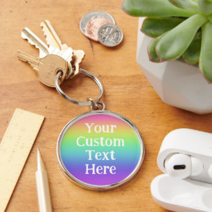 Gepersonaliseerde regenboog sleutelhanger