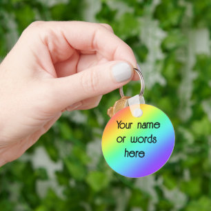 Gepersonaliseerde regenboog sleutelhanger